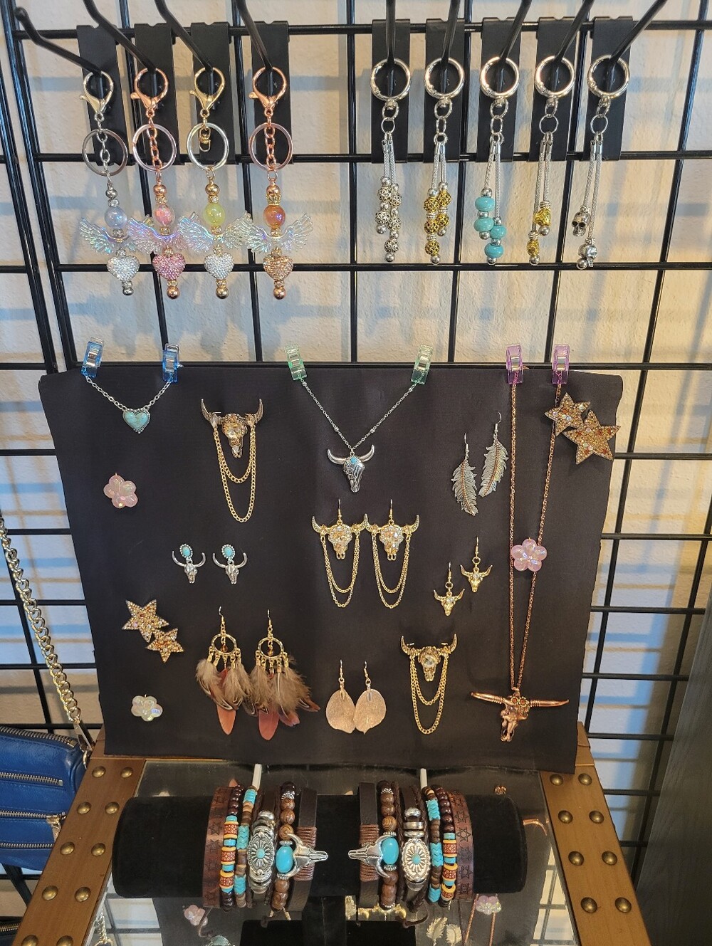 12.Each 2 For 20. Turquoise Accent Southwestern Cow Skull Earrings Women Jewelry